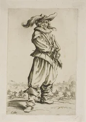 El soldado con sombrero emplumado, placa tres de La Noblesse