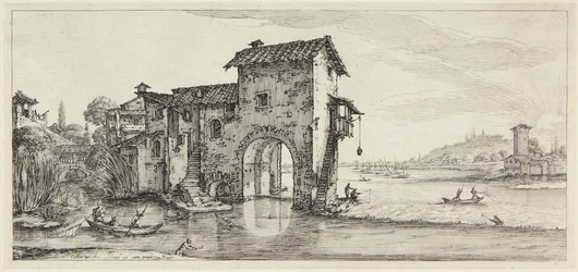 El molino de agua, de la serie Paysages Gravées pour Jean de Médicis, Paysages Dessinés à Florence
