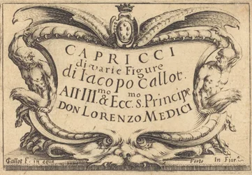 Página de título para Los Caprichos, c. 1617