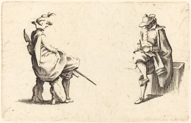 Dos figuras sentadas