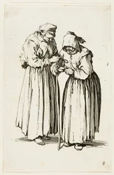 Dos mujeres mendigas, placa ocho de Los Mendigos