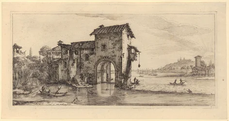 Molino de agua, lámina 7 de la serie «Paisajes para Giovanni de