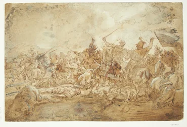Escena de batalla de caballería