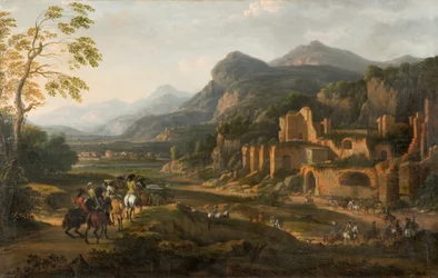 Paisaje con jinetes