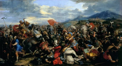 La batalla de Gaugamela en 331 a. C.