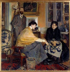 Sra. Ludovic Halevy, su hijo el escritor Elie Halevy y Florence Halevy