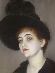 Retrato de Marie Blanche Vasnier (detalle)