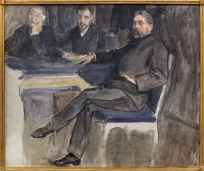 Estudio para el retrato de Stéphane Mallarmé (1842-1898) y sus amigos de La Revue Indépendante
