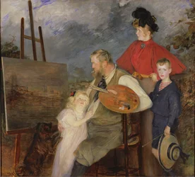 El pintor Thaulow y sus hijos, o La familia Thaulow, 1895