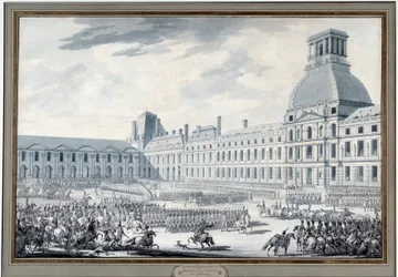 Revisión de las tropas por Napoleón Bonaparte en las Tullerías