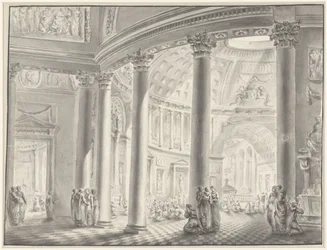 Interior de una iglesia con cúpula