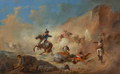 Combate de caballeros ingleses y franceses