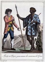 Alcaty o gobernador negro de los alrededores de Gorée - en «Enciclopedia de los viajes» de Grasset St Sauveur, París