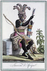 Amazona de África - en "Enciclopedia de Viajes" por Grasset St Sauveur, ed. 1796
