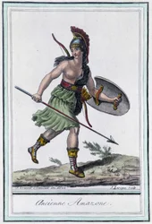 Antigua amazona - en "Encyclopedia of travels" de Grasset Saint Sauveur, edición París