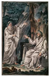 Druidas celtas, c.1790 (grabado)