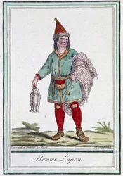 Hombre lapón - en “Enciclopedia de Viajes” de Grasset Saint Sauveur, ed. París 1796