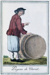 Campesino de Morat (Suiza) - en "Encyclopedia of Travels" de Grasset St Sauveur, ed. 1796