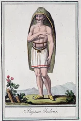 Campesinos hindúes (India) - en “Enciclopedia de Viajes” de Grasset St Sauveur, ed. 1796