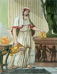 Virgen vestal, ilustración de 