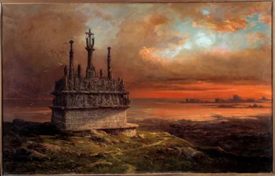 El Calvario de Tronoen al atardecer