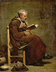 Un anciano sentado leyendo, antes de 1797
