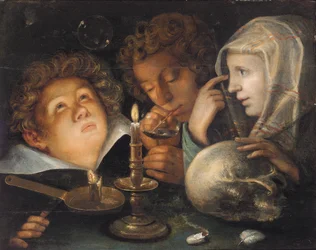 Una Alegoría de Vanitas, Homo Bulla Est