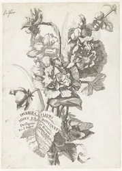 Portada con un Ramo de Peonías, de Diverses Fleurs mises en Boucquets, c.1670
