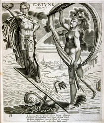 Ilustración grabada del siglo XVII de una colección de proverbios. París 1657-1663. Por Jacques Lagniet (1620-1675). Grabador francés. De él son numerosos grabados de crítica social y cuadros de burla como sus ilustraciones a veces grotescas y fantásticas