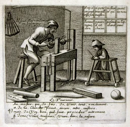 Ilustración grabada del siglo XVII de una colección de proverbios. París 1657-1663. Por Jacques Lagniet (1620-1675). Grabador francés. De él son numerosos grabados de crítica social y cuadros de burla como sus ilustraciones a veces grotescas y fantásticas
