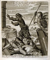 Ilustración de fábulas de Jean de La Fontaine (grabado