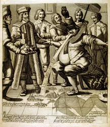 Ilustración de fábulas de Jean de La Fontaine (grabado