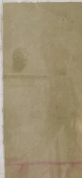 Estudio de un modelo desnudo masculino, de pie y visto desde atrás, en el estudio de Jacques de Lalaing