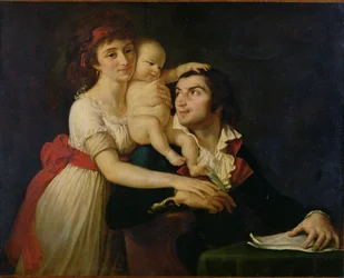 Camille Desmoulins (1760-94), su esposa Lucile (1771-94) y su hijo Horace-Camille (1792-1825) c.1792