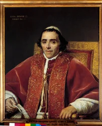 Retrato de medio cuerpo del Papa Pío VII (Gregoire Chiaramonti), Papa en 1800 (1742-1823)