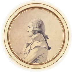 Retrato de Joseph-Nicolas Barbeau Dubarran, medio cuerpo, con los brazos cruzados