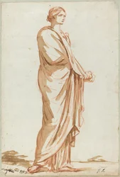 Estatua romana de una mujer de pie