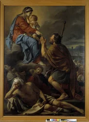 San Roque rezando a la Virgen por el cese de la peste