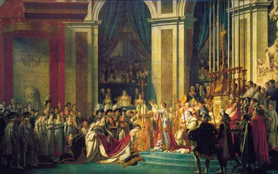 La coronación de Napoleón en Notre-Dame de París el 2 de diciembre de 1804