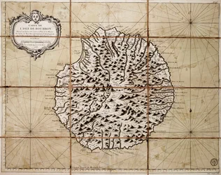 Mapa de la isla de Borbón elaborado en el depositario de mapas y cartas marinas