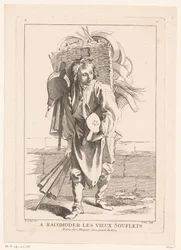 Vendedor de fuelles A Racomoder les vieux Souflets (título sobre objeto) Cris de Paris (título de la serie) Vendedores ambulantes de París (título de la serie)