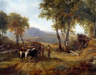 Los leñadores en el bosque (detalle)