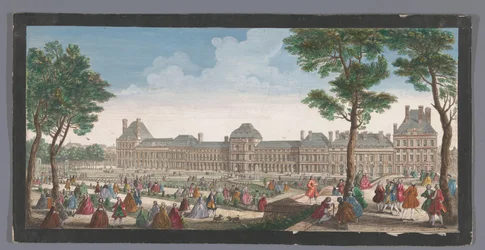 Vista del Palacio de las Tullerías en París visto desde el Jardín de las Tullerías
Les promenades du Palais Thuilleries (título en el objeto)