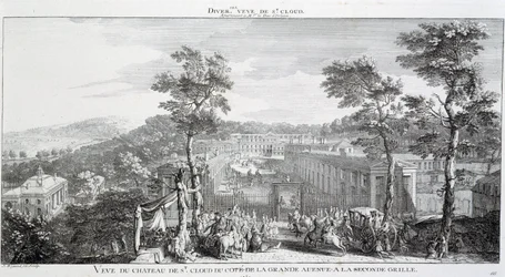 Vista del Chateau en el parque de St Cloud, desde el lado de la gran avenida