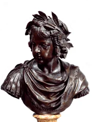 Busto en bronce de Luis XIV (1638-1715) niño, conocido como el romano
