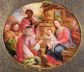 Adoración de los Reyes Magos (óleo sobre lienzo)