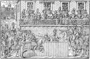 El torneo donde Enrique II es mortalmente herido, 1559