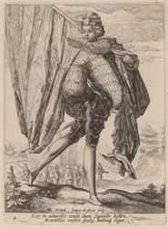 Soldado armado con espada ancha y escudo