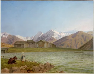 El lago Haider hacia el Ortler