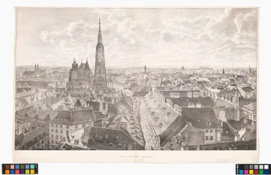 Panorama de Viena hacia el este, desde la iglesia de San Pedro